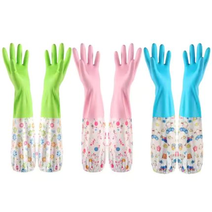 High Quality Full Hand Printed Dish Washing Gloves (Multicolor)