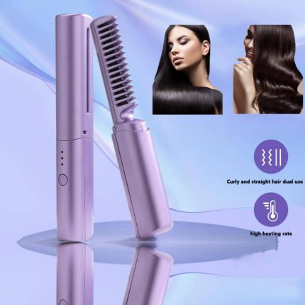 Wireless Hair Straightening Comb – Dual-Purpose, USB Rechargeable