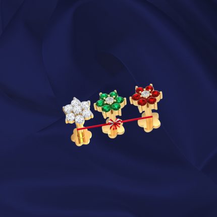 Diamond Cut Seven stone nose pin-3pis