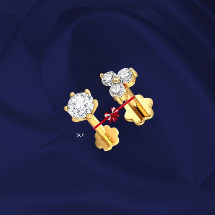 Diamond Cut One stone & Three stone Nosepin Combo