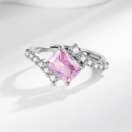 Diamond Cut Classic Pink Simple Ring