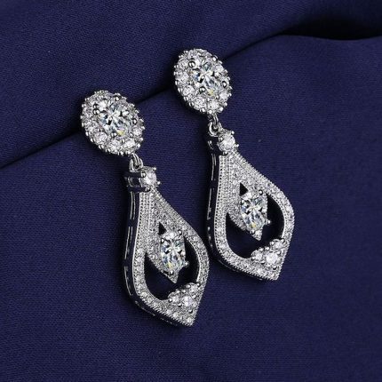 Personality Style Water Drop Diamond Cut Earrings