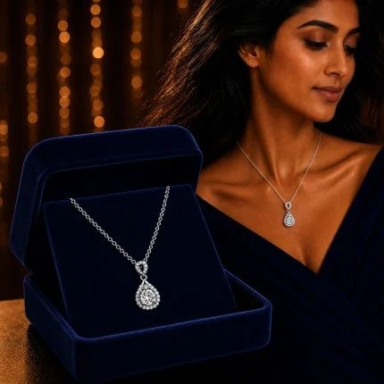 Diamond Cut Water Drop -Shaped Classic Pendant