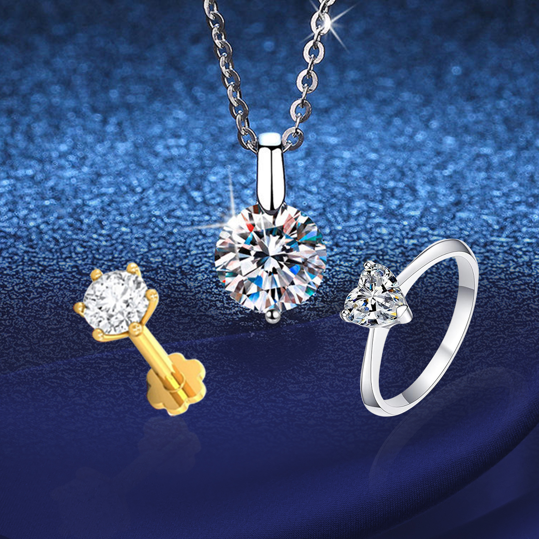 Soulmate Solitaire one Stone DimaonCut Set 3-in-1 Combo