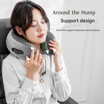 HLBear Ergonomic U-Shape Neck Massage Pillow with Soft Plush Comfort