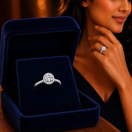 Diamond Cut Stone White Finger Ring