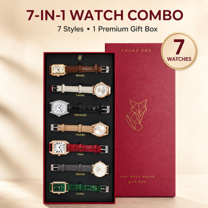 Luckyfox One-Week Watch Simple Casual Retro Quartz Leather Strap Women's
