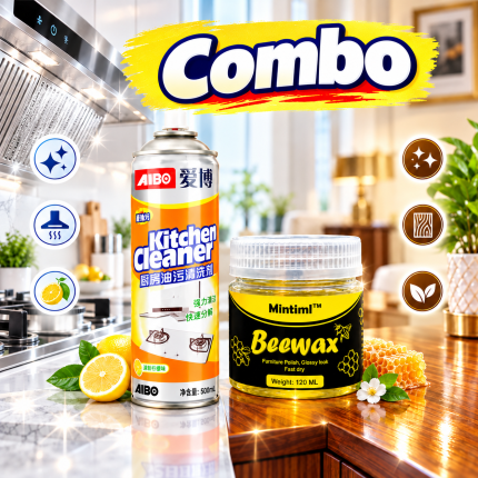 Kitchen Cleaner & Beewax Furniture Polish Combo – 2 in 1 Home Cleaning Set